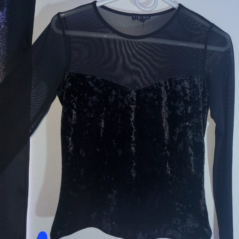 Suede Black long sleeve top